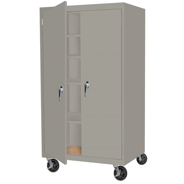 Storage Cabinet, 36 in W, 72 in H, 24 in D, Gray